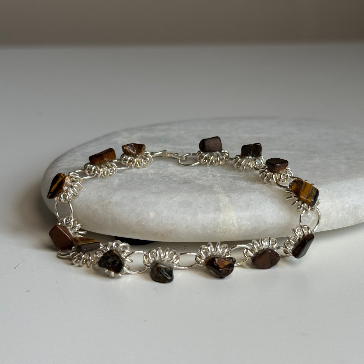 Tijgeroog armband zilver