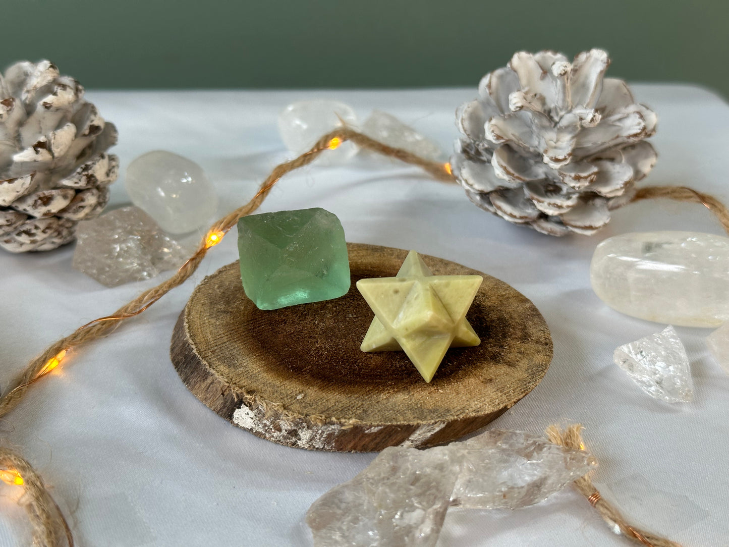 Groene fluoriet octaeder