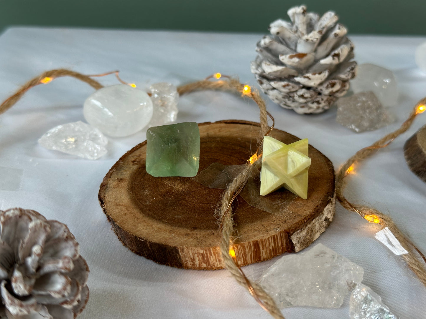 Groene fluoriet octaeder