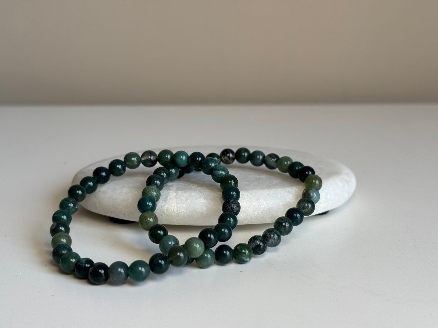 Mosagaat armband 6 mm kraal