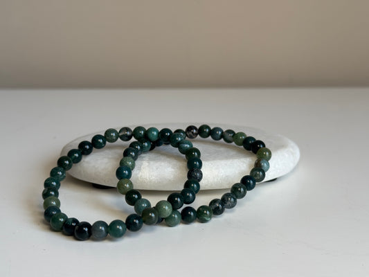 Mosagaat armband 6 mm kraal