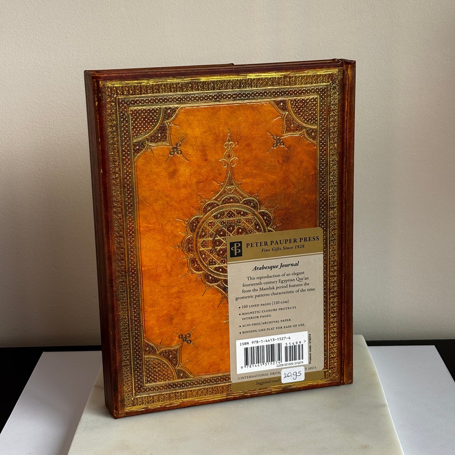 Klassiek bruin gouden journal met magneetsluiting