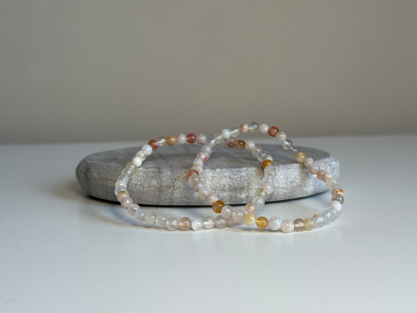 Flower agaat, armband 4 mm