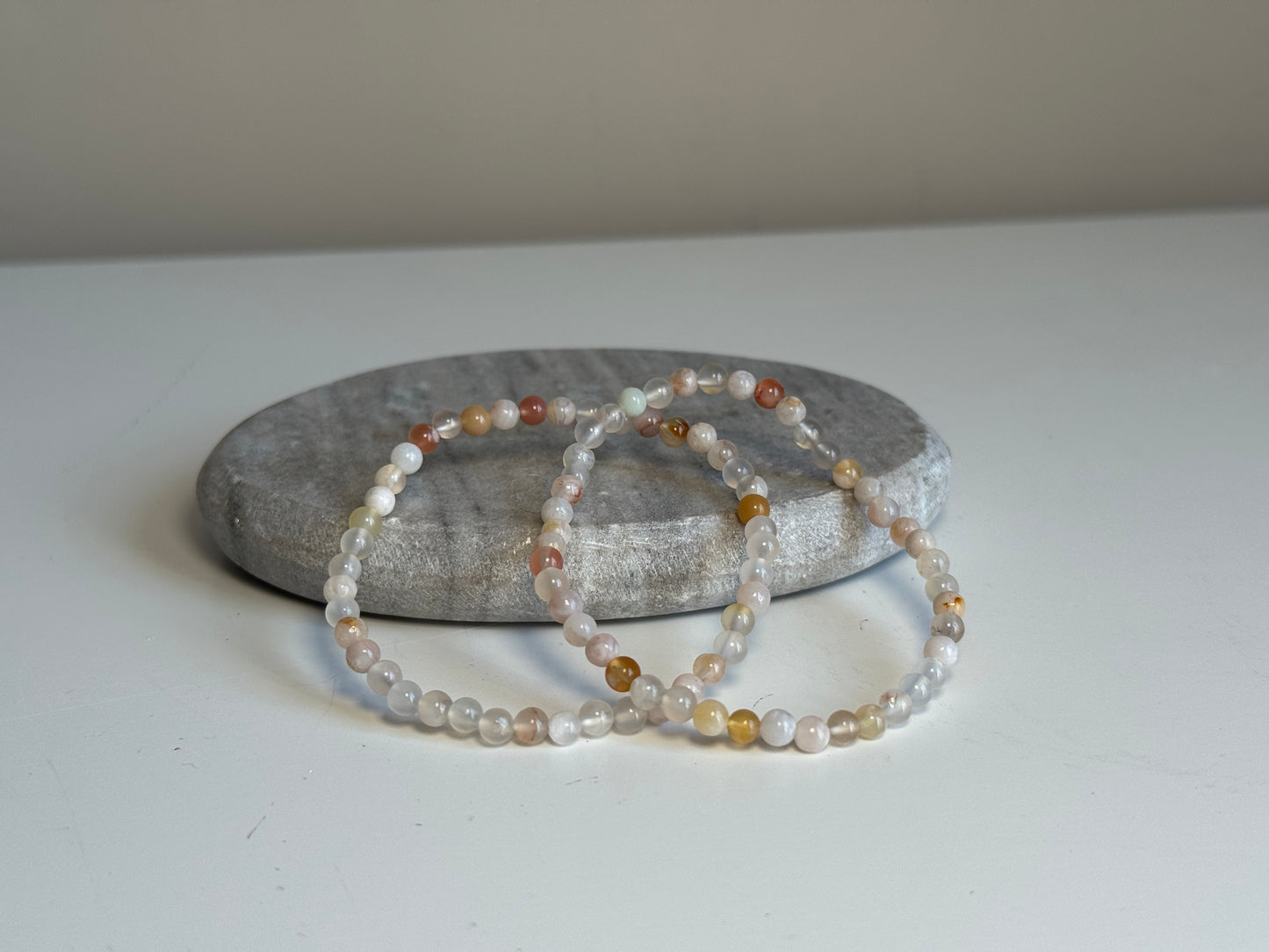 Flower agaat armband 4 mm