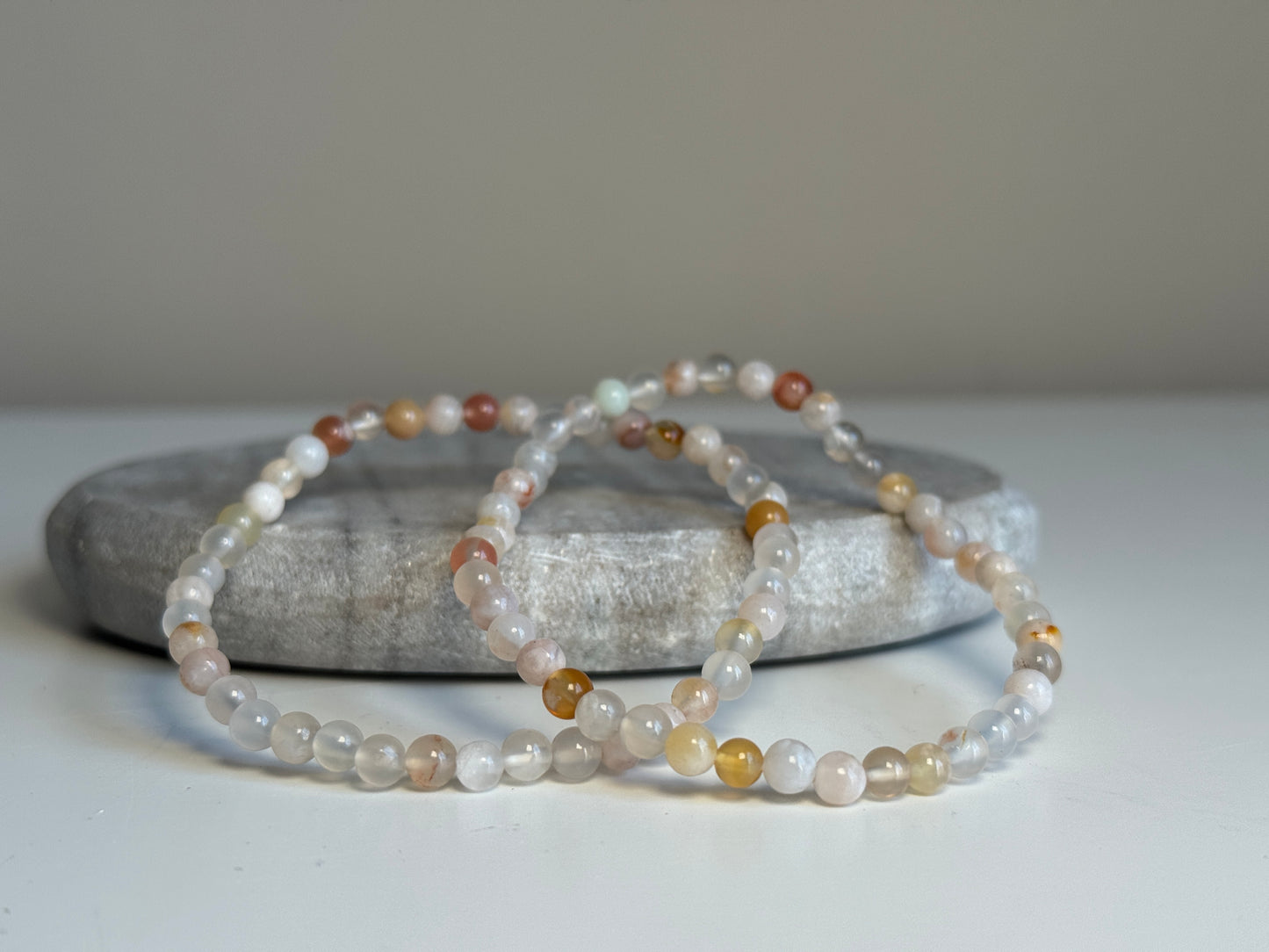 Flower agaat armband 4 mm