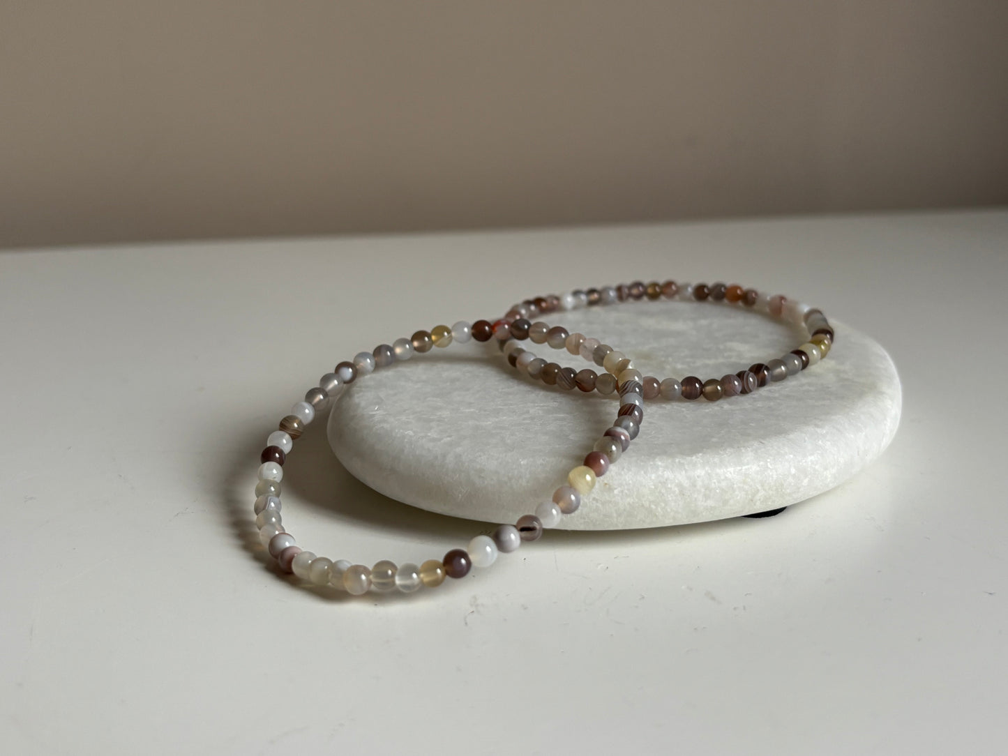Agaat Botswana, armband 4 mm kraal