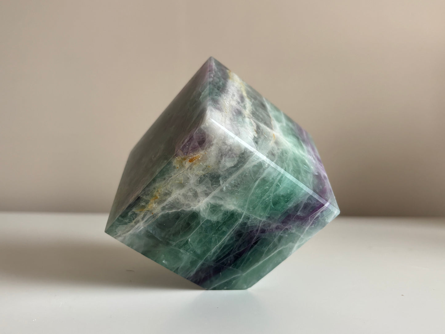 Regenboog fluoriet kubus XL