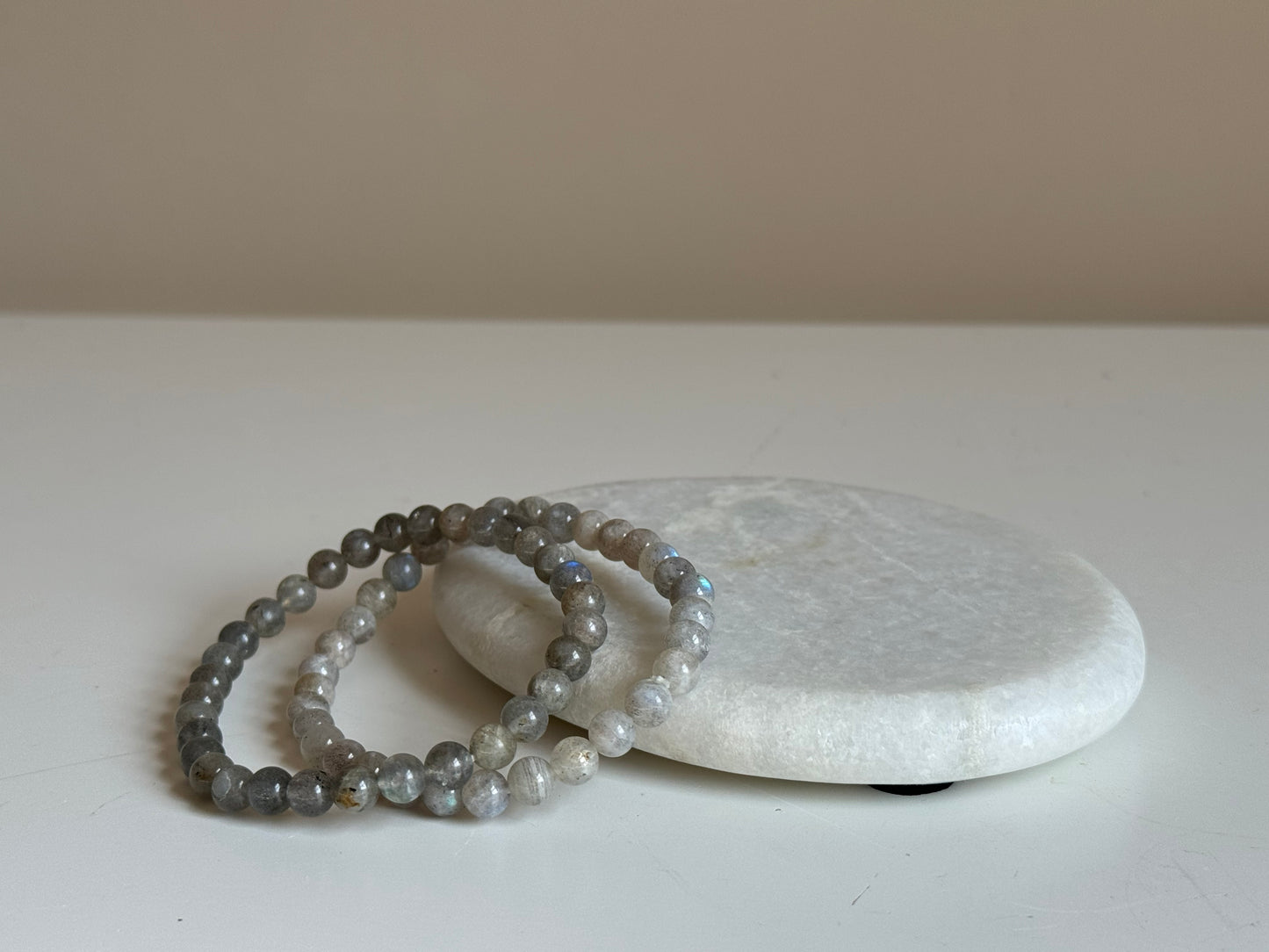 Labradoriet armband 6 mm. kraal