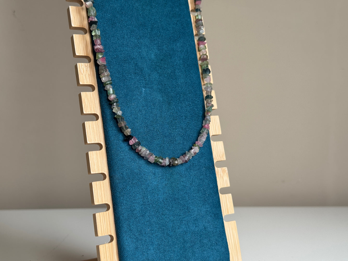 Watermeloen toermalijn, splitketting