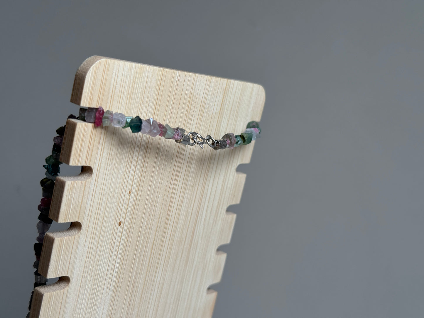 Watermeloen toermalijn, splitketting