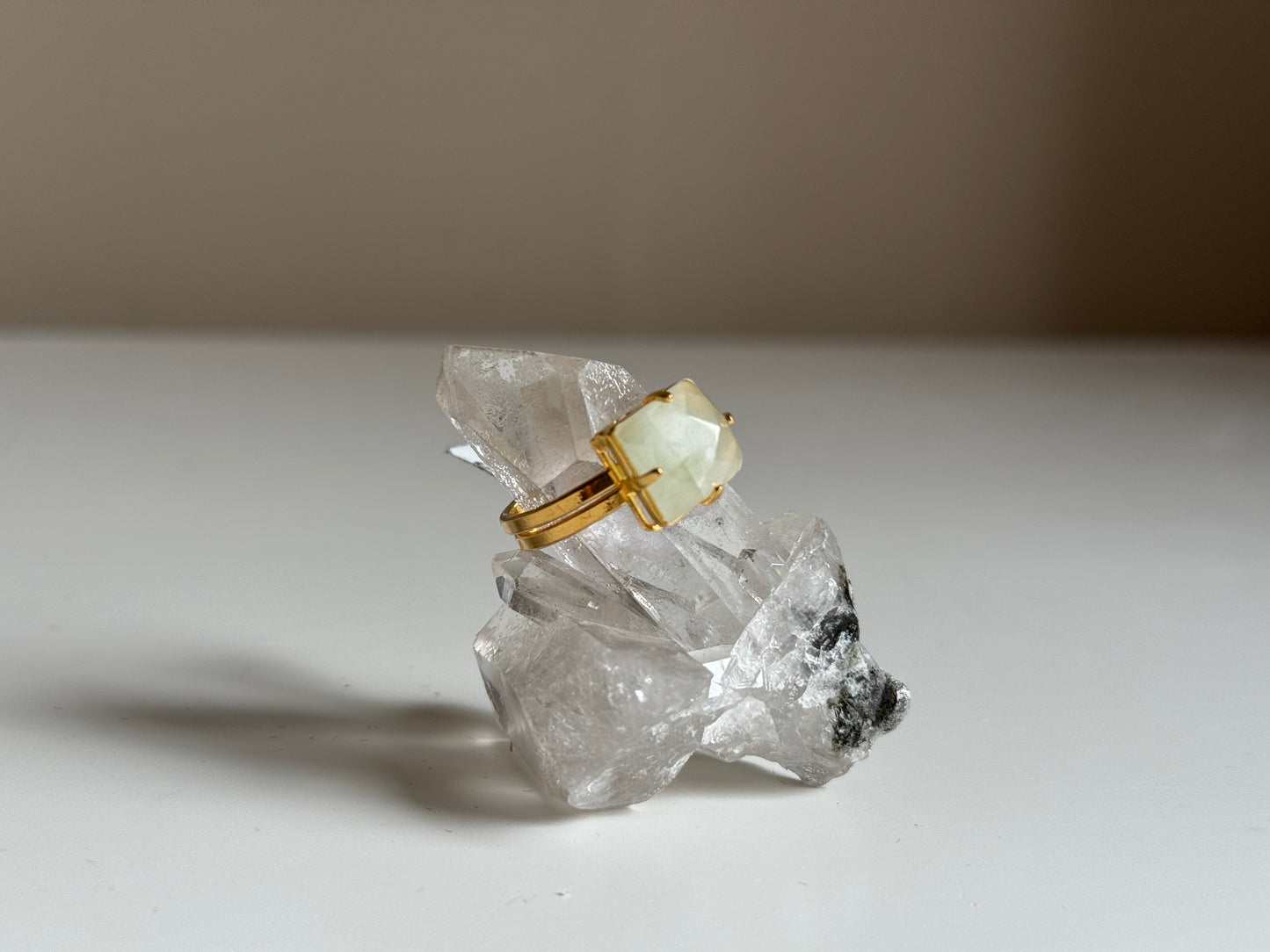 Verstelbare Ring met Aquamarijn – Goud