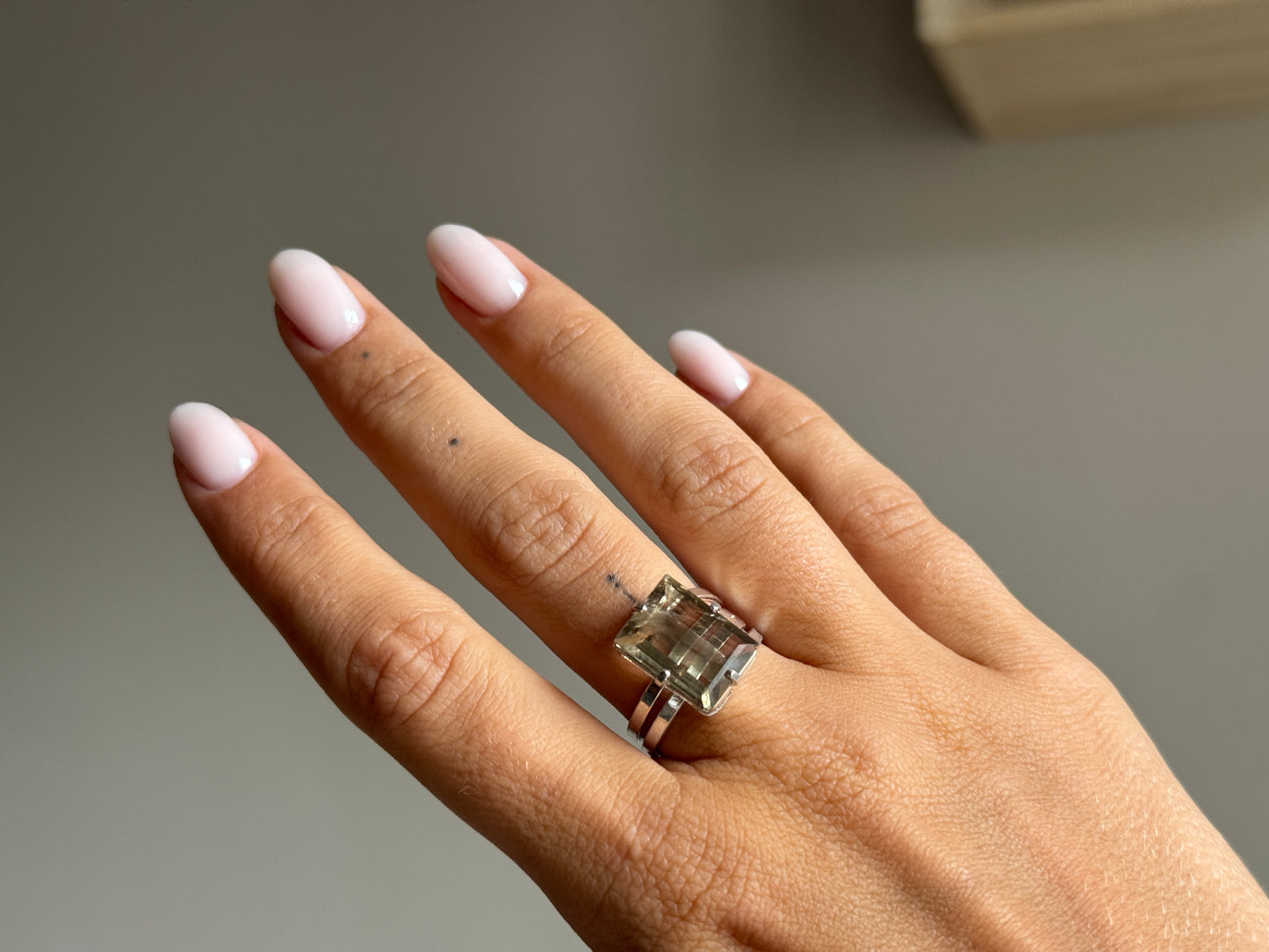 Verstelbare Ring met Rookkwarts – Zilver