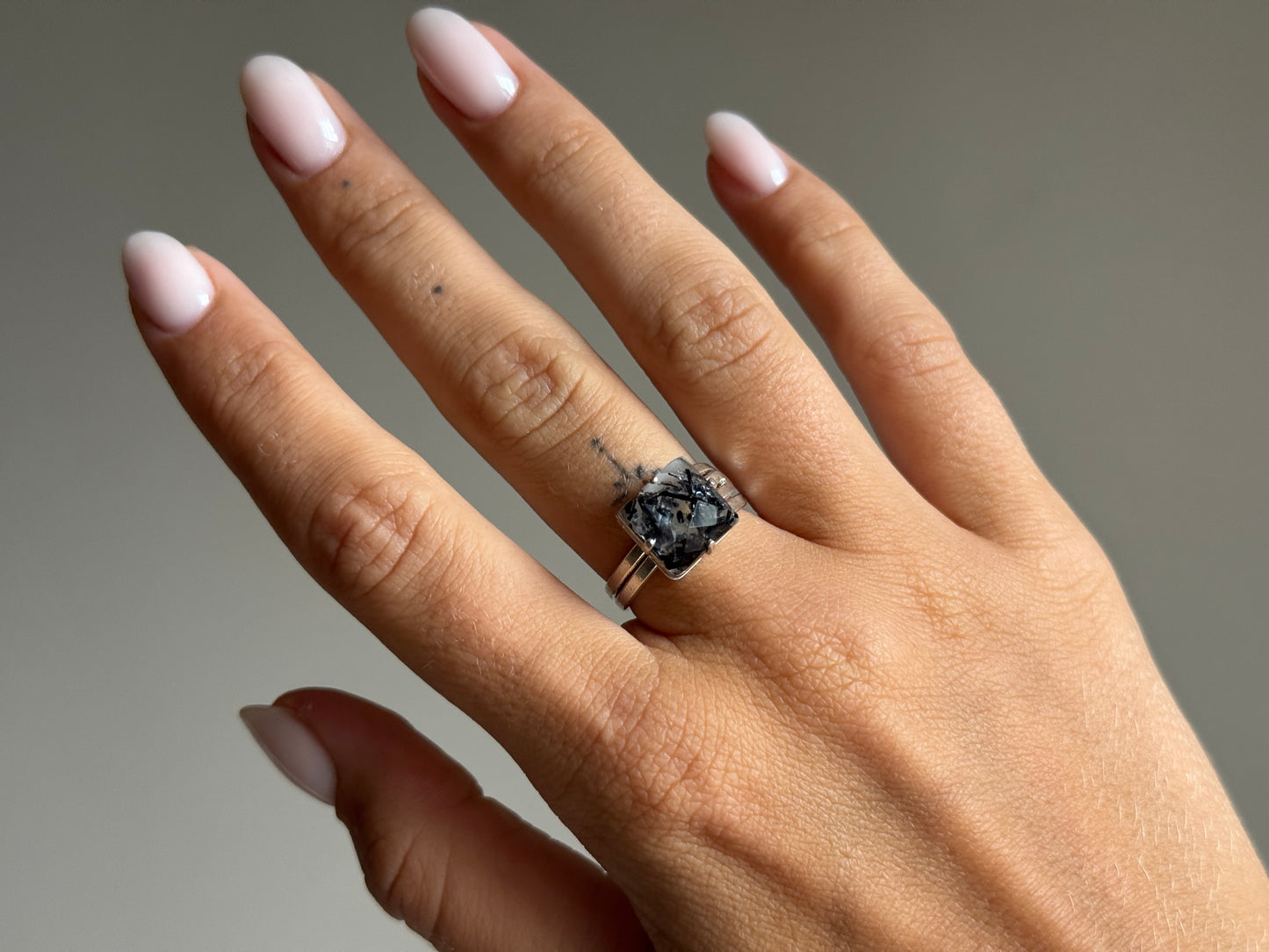 Verstelbare Ring met Toermalijnkwarts – Zilver