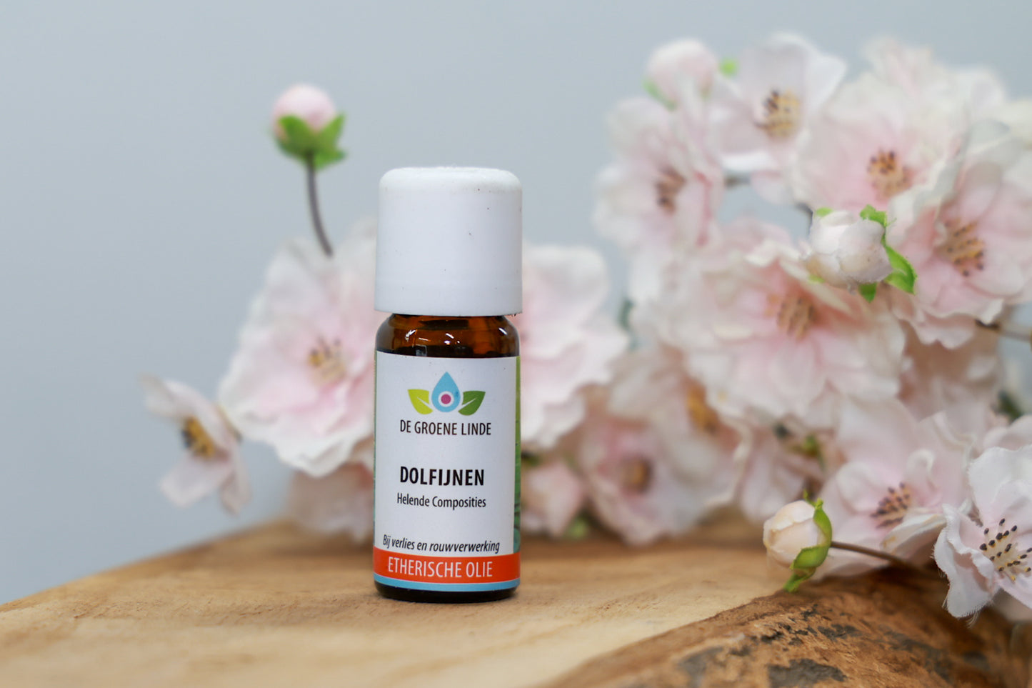 Flesje De Groene Linde – Dolfijnen etherische olie 10 ml van DIBA, helende compositie met grapefruit, dille, petitgrain en wierook voor troost en rouwverwerking