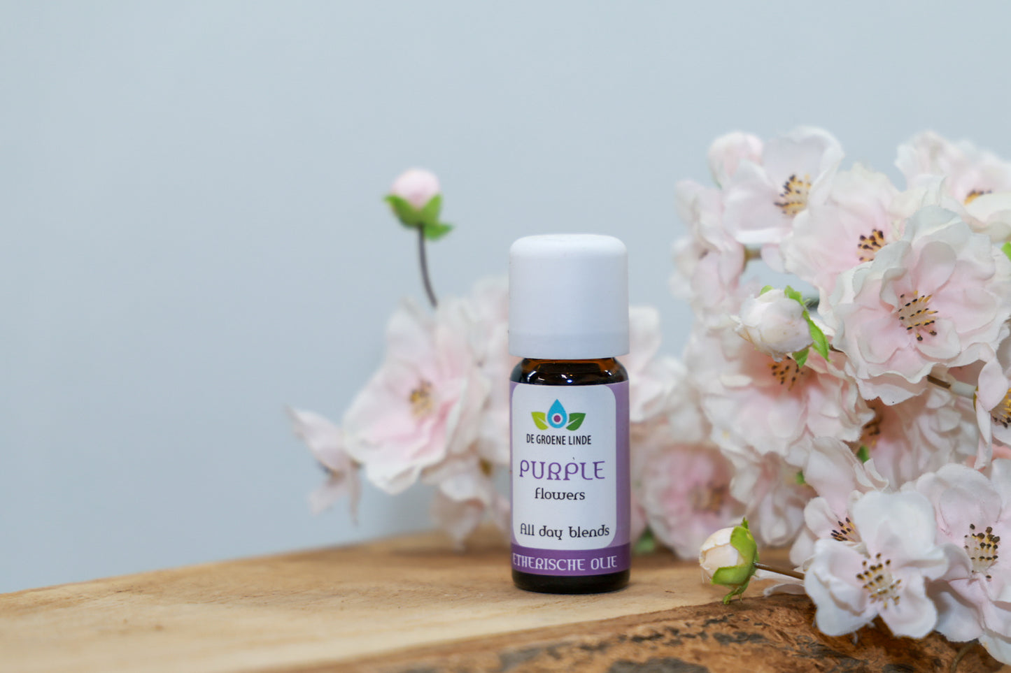 Flesje De Groene Linde – Purple Flowers etherische olie 10 ml van DIBA, bloemige geur met lavendel en viooltje voor een zomers gevoel