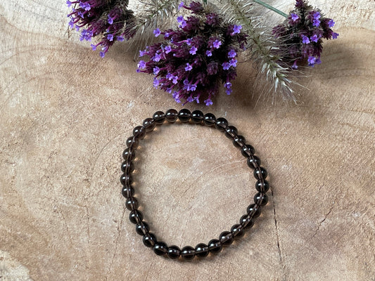 Rookkwarts, armband 6 mm kraal