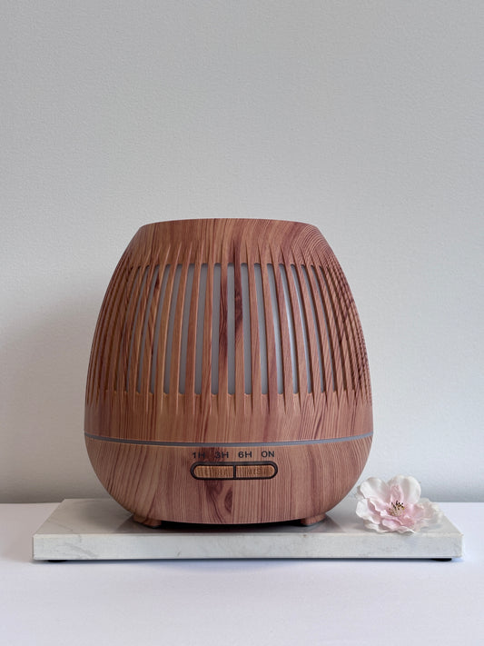 Aroma diffuser Gaia Naturel – ultrasone verstuiver met 7 LED kleuren en houtlook