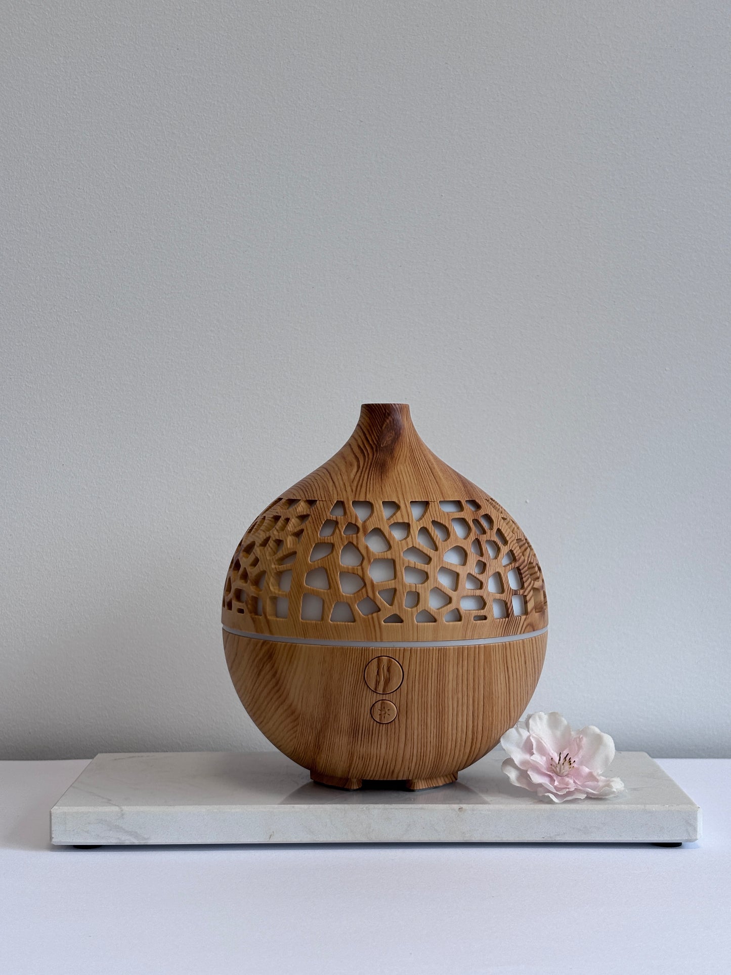 ultrasone verstuiver 180 ml met houtlook en LED-licht