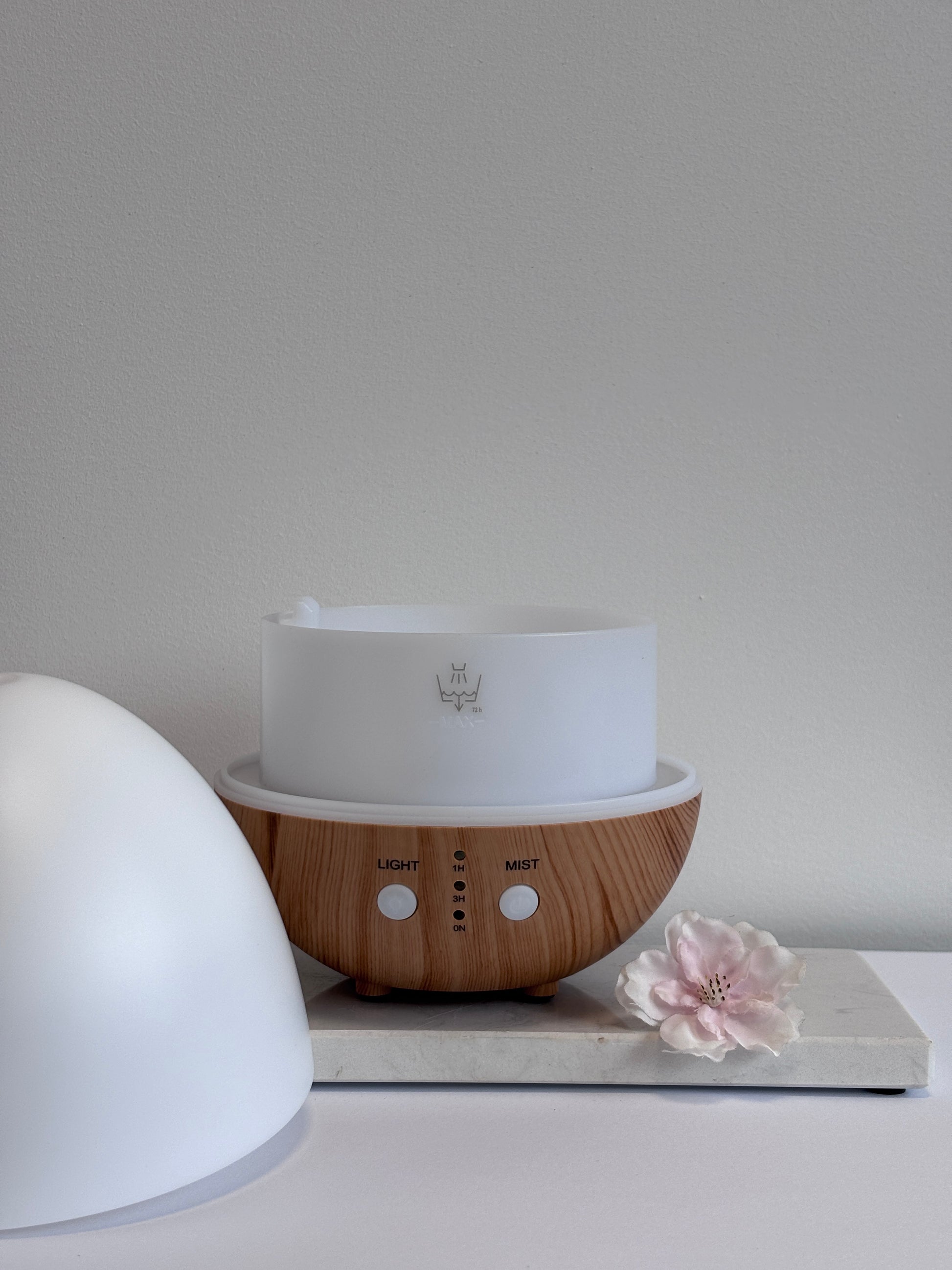 verspreidt etherische olie als nevel voor rust en ontspanning