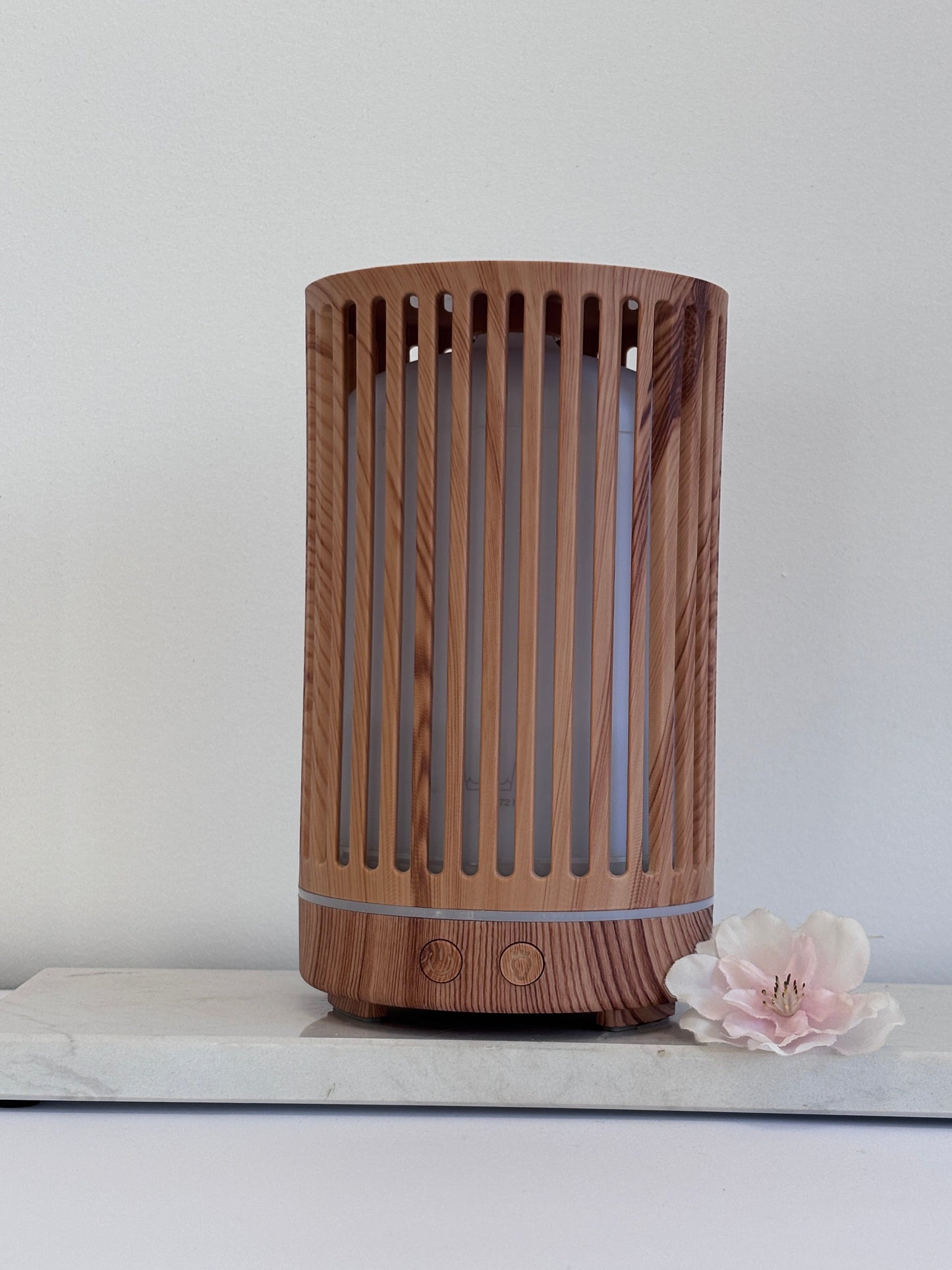 Ultrasone 200 ml verstuiver met houtlook en LED-verlichting