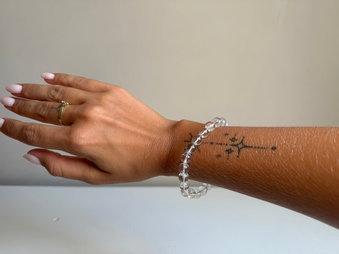 Bergkristal armband 8 mm kraal