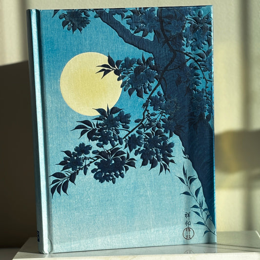 Japanese moonlit cherry blossom journal