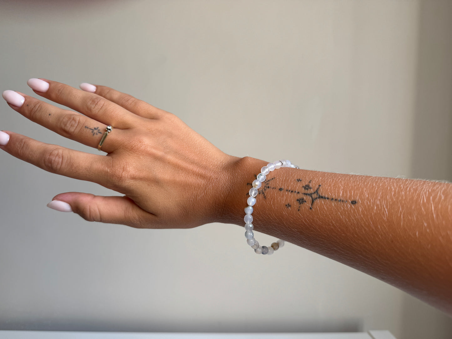 Dendriet agaat armband 6 mm facet