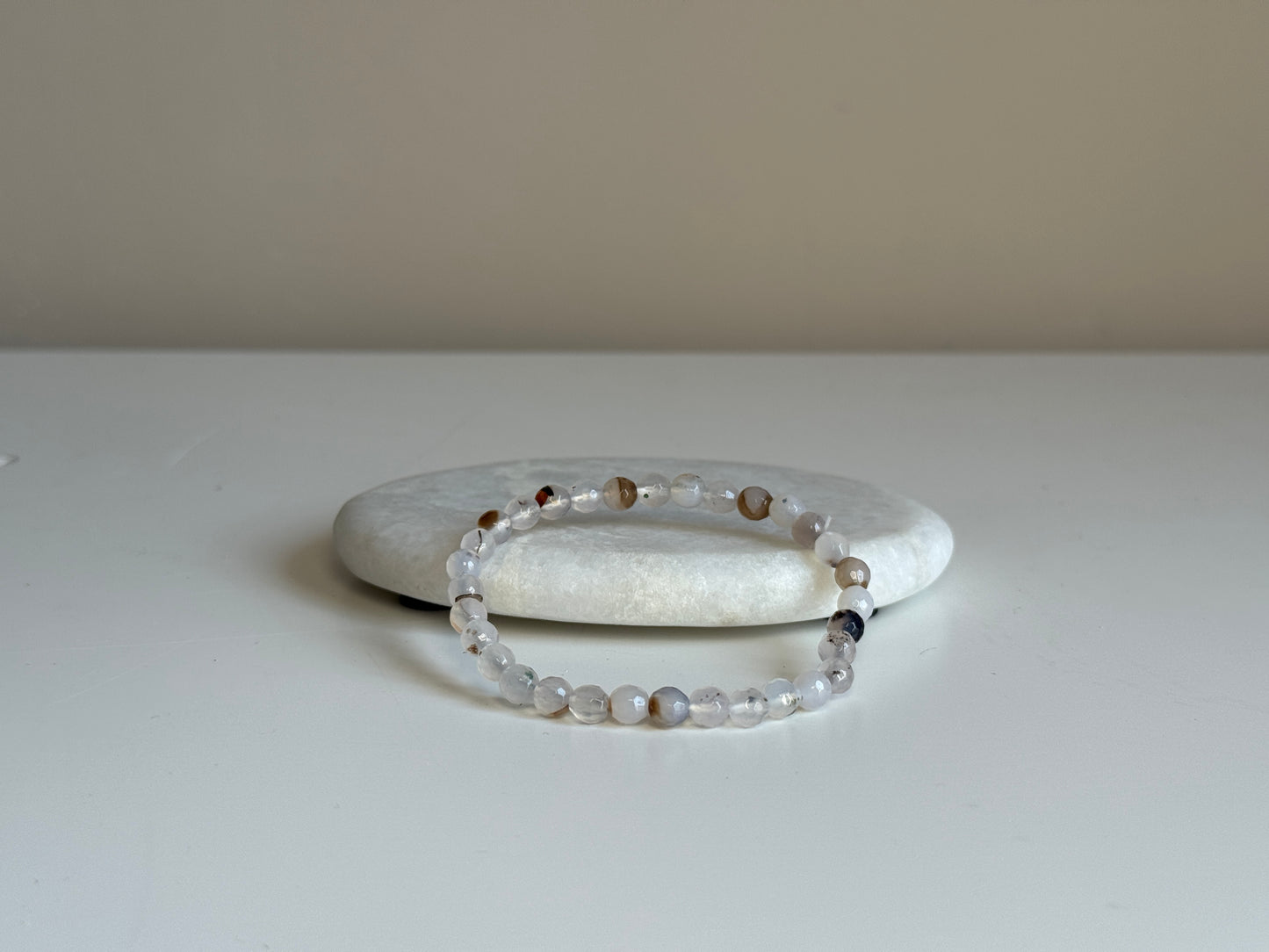 Dendriet agaat armband 6 mm facet