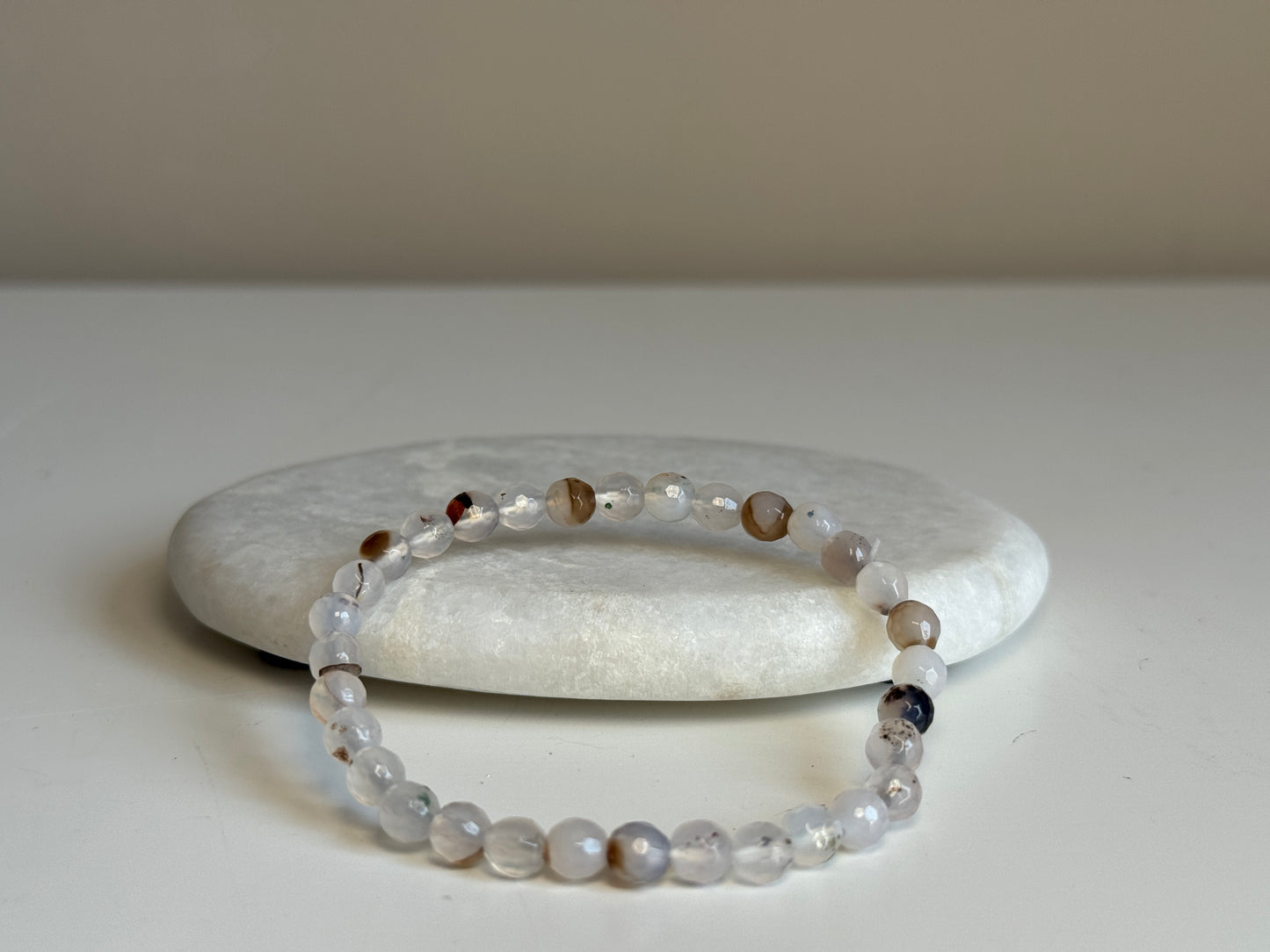 Dendriet agaat armband 6 mm facet