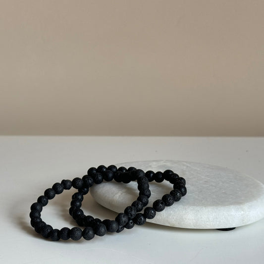 Lavasteen armband 8 mm kraal
