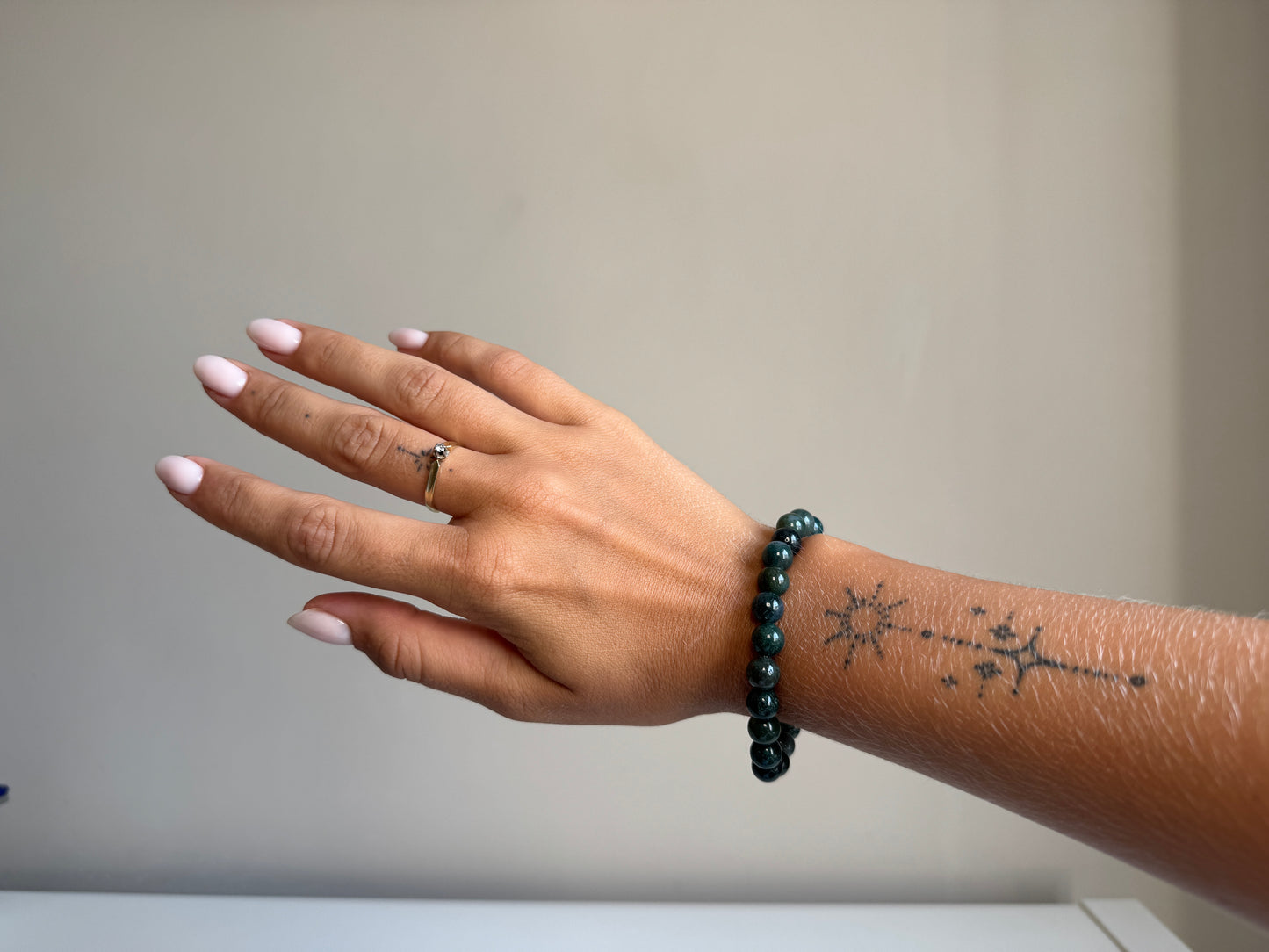 Mosagaat armband 8 mm kraal