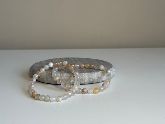 Flower agaat armband 6 mm
