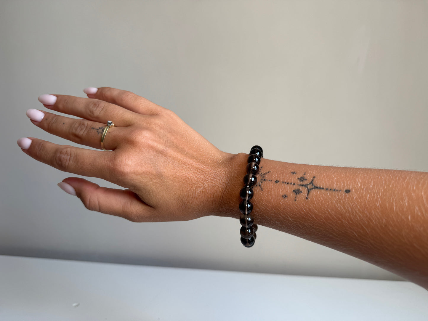 Rookkwarts armband 10 mm kraal