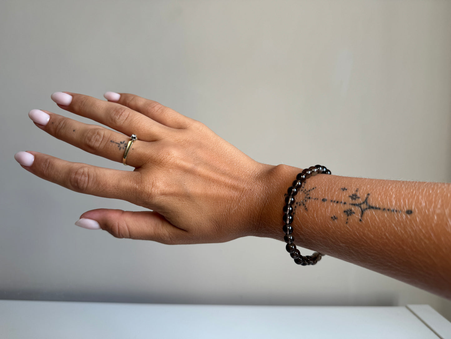 Rookkwarts, armband 8 mm kraal