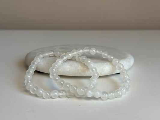 Seleniet armband 6 mm kraal