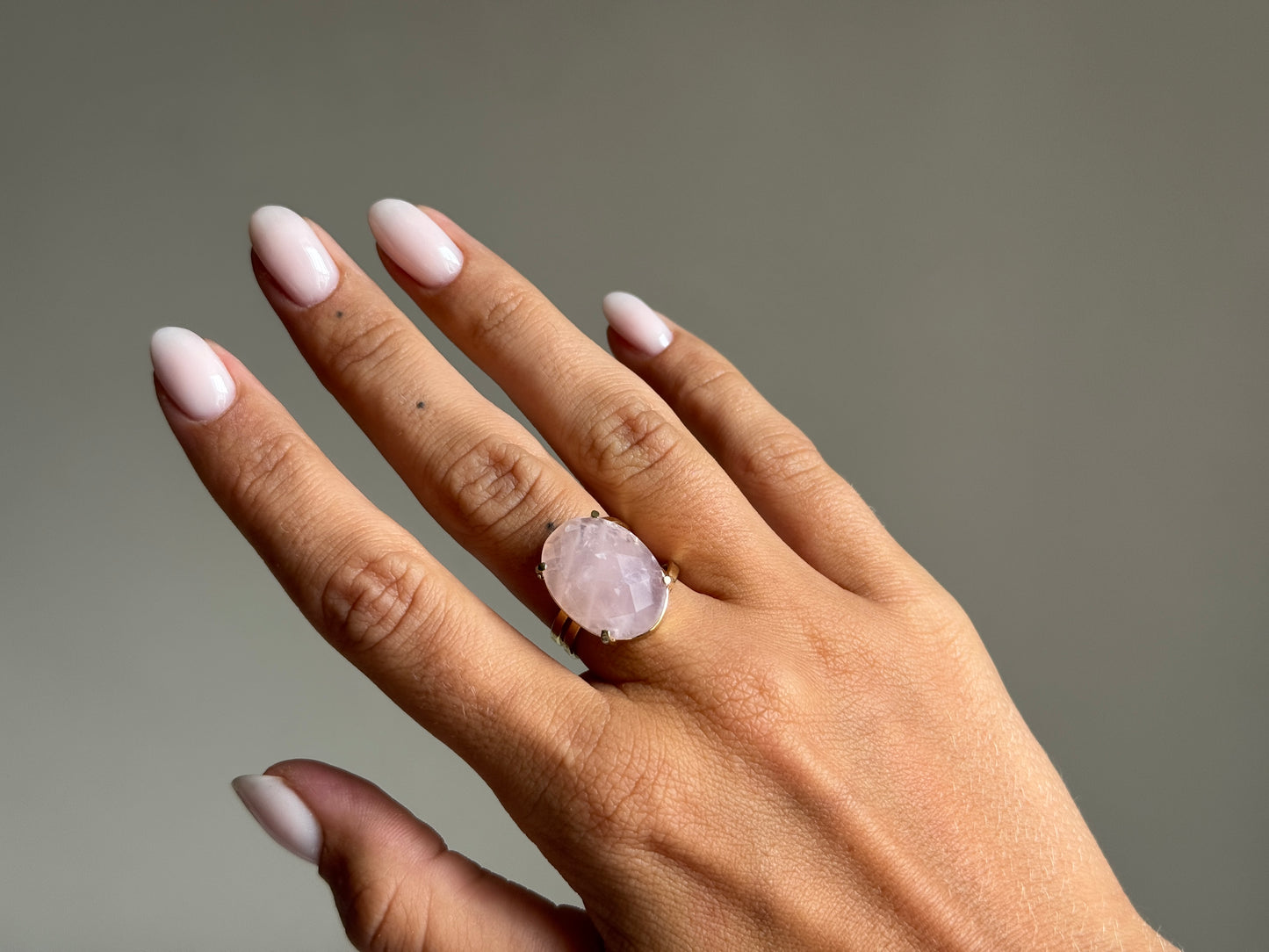 Verstelbare Ring met Rozenkwarts