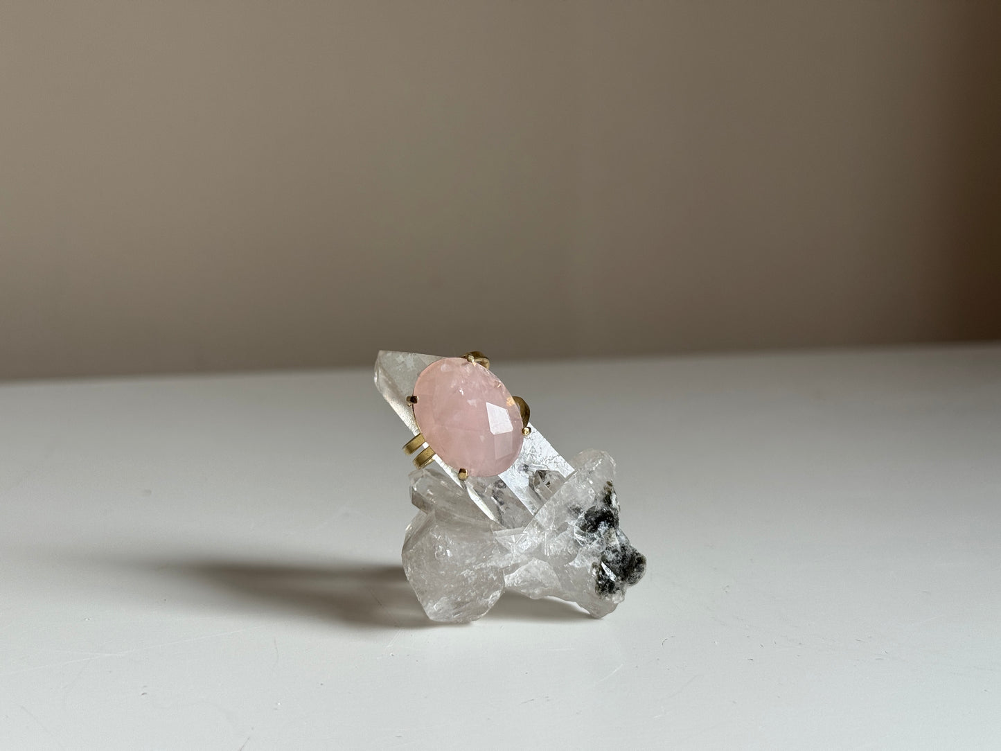 Verstelbare Ring met Rozenkwarts