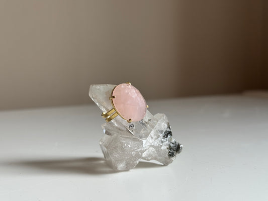 Verstelbare Ring met Rozenkwarts