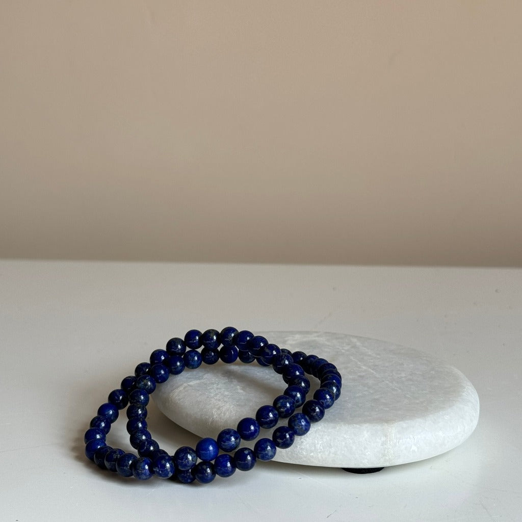 Lapis lazuli kralenarmband met kralen van circa 6 mm
