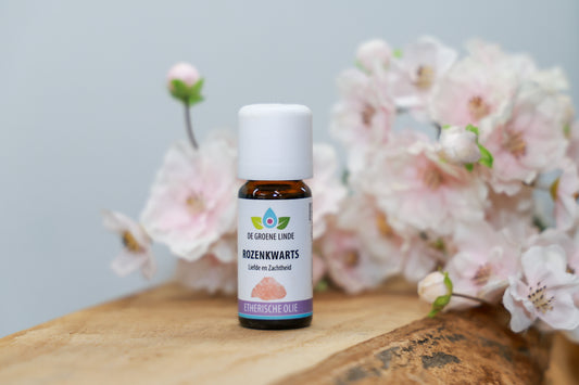 De Groene Linde – Rozenkwarts etherische olie 10 ml van DIBA, zachte bloemige geur voor liefde, harmonie en zelfliefde