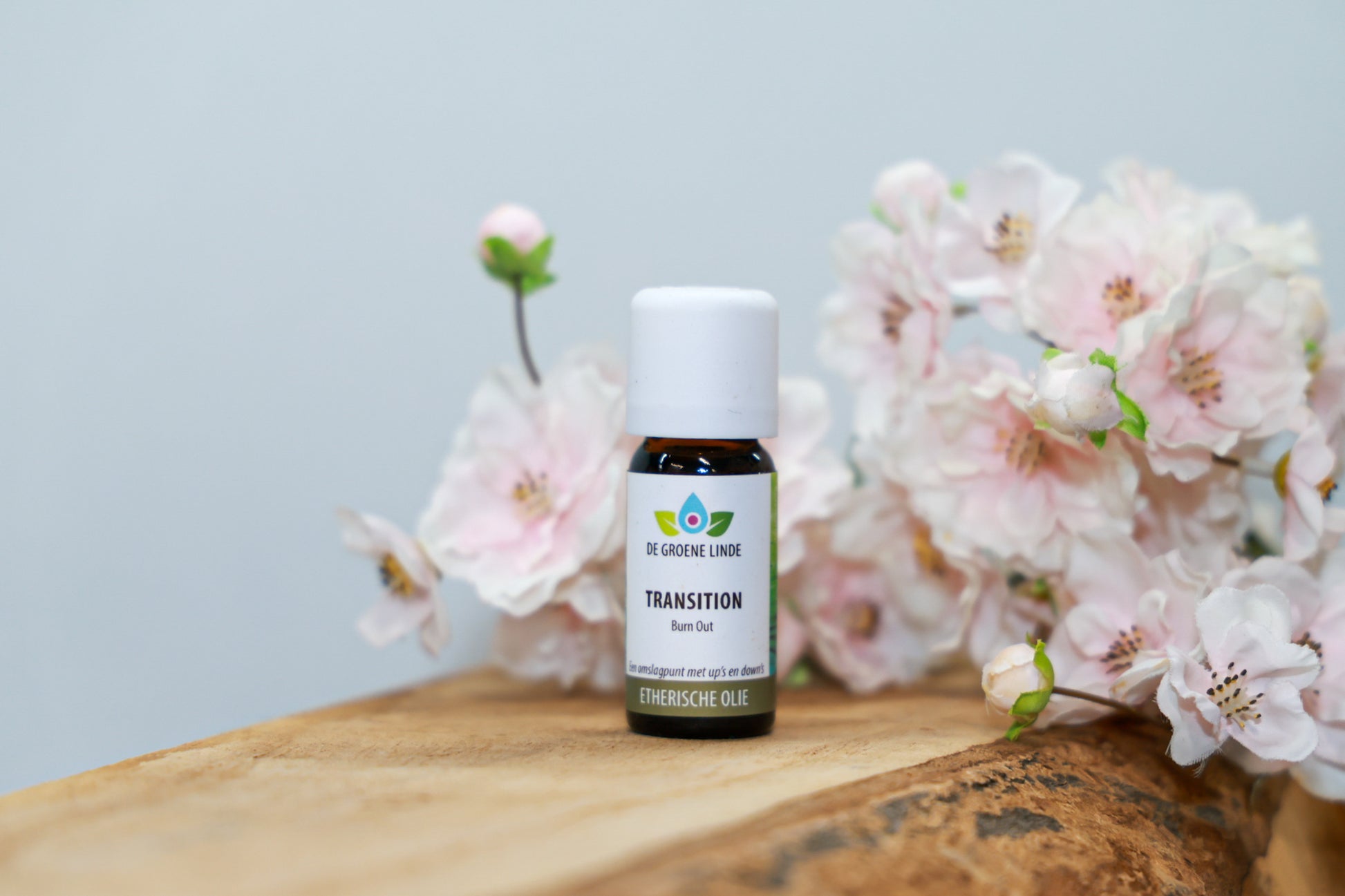 Flesje De Groene Linde – Transition etherische olie 10 ml van DIBA, helende compositie met lavendel en wierook voor herstel en balans