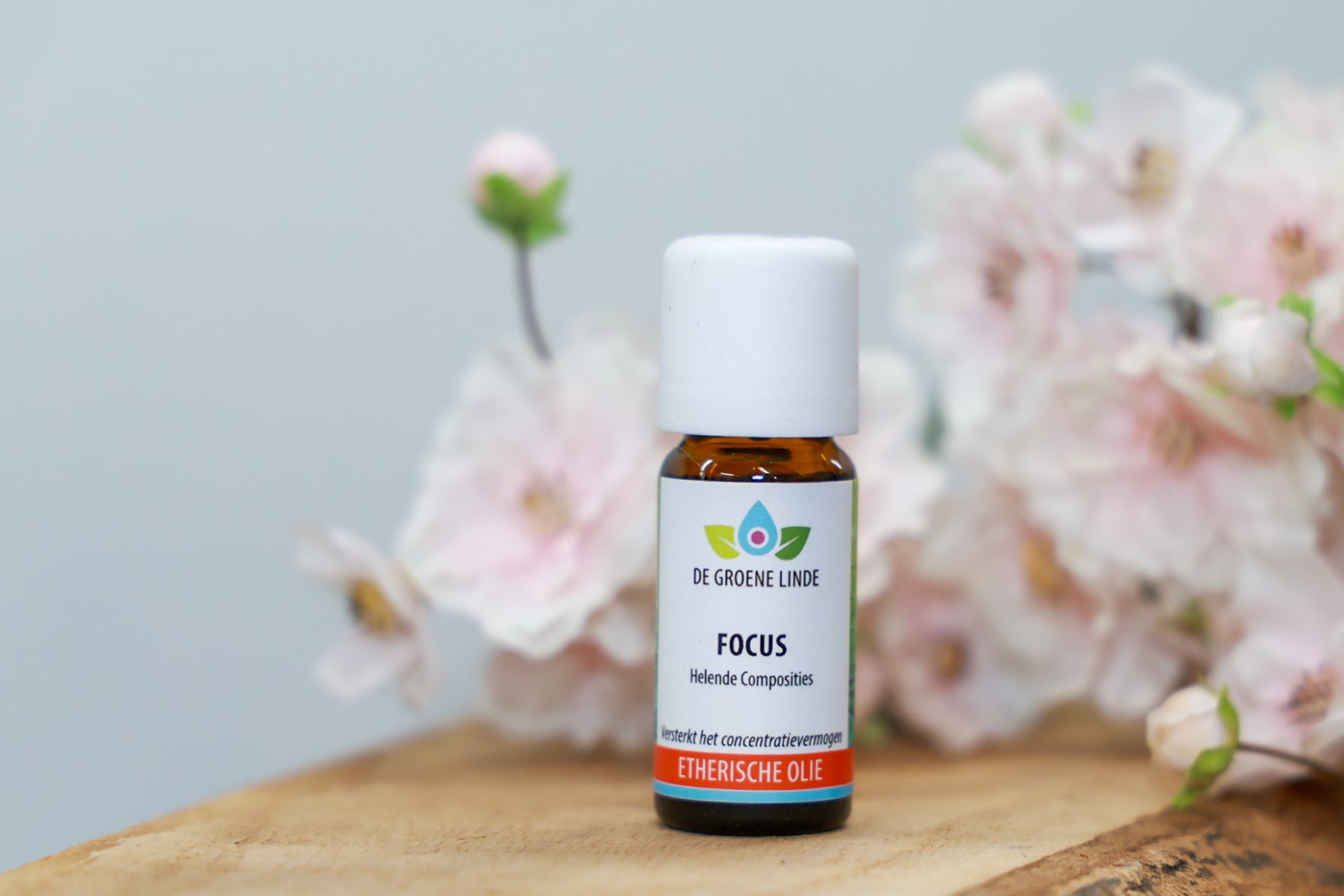 Flesje De Groene Linde – Focus etherische olie 10 ml van DIBA, frisse geur met citroen, rozemarijn en citroenmunt voor concentratie en alertheid