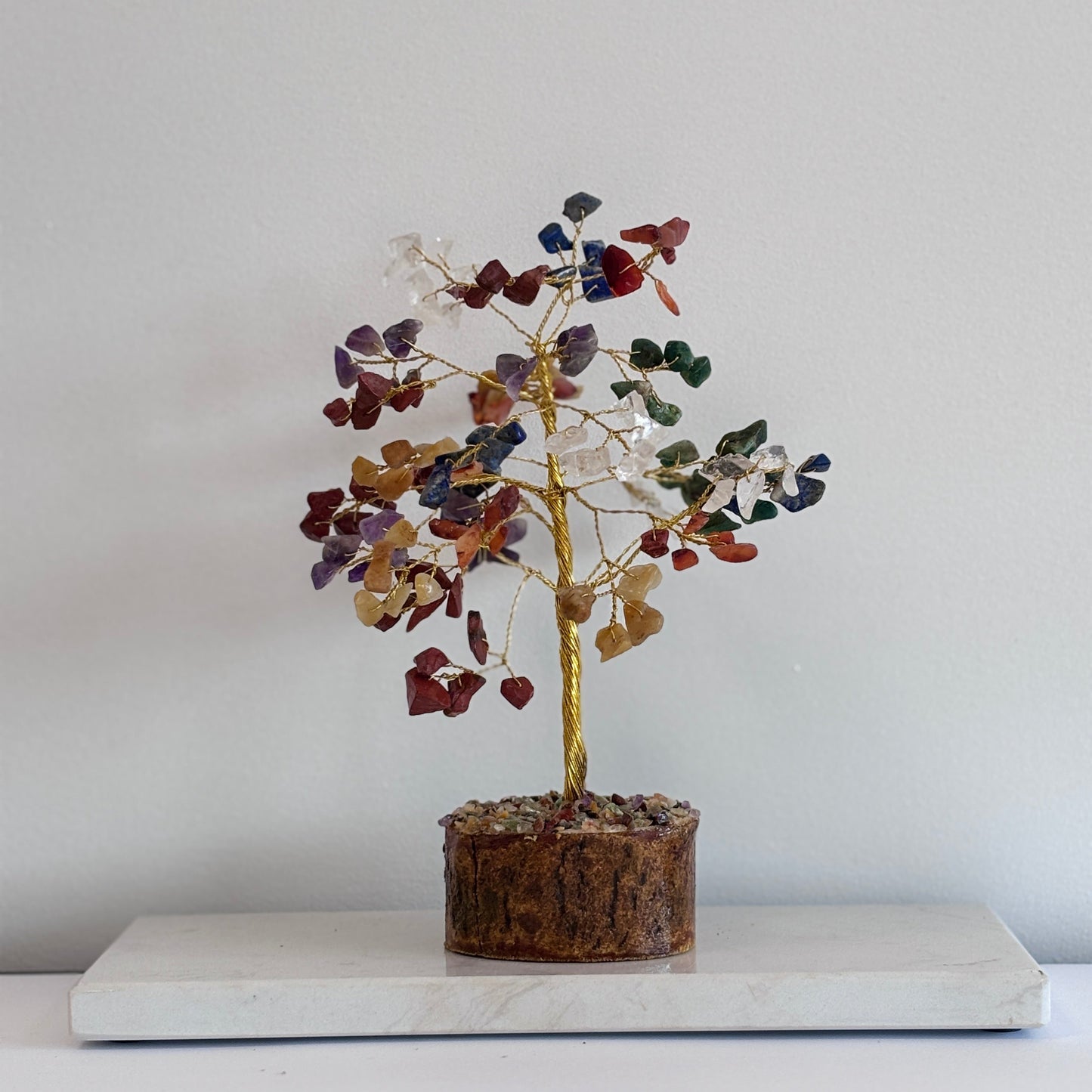 Chakra edelsteenboompje – kleurrijk kristalboompje voor balans van alle zeven chakra’s