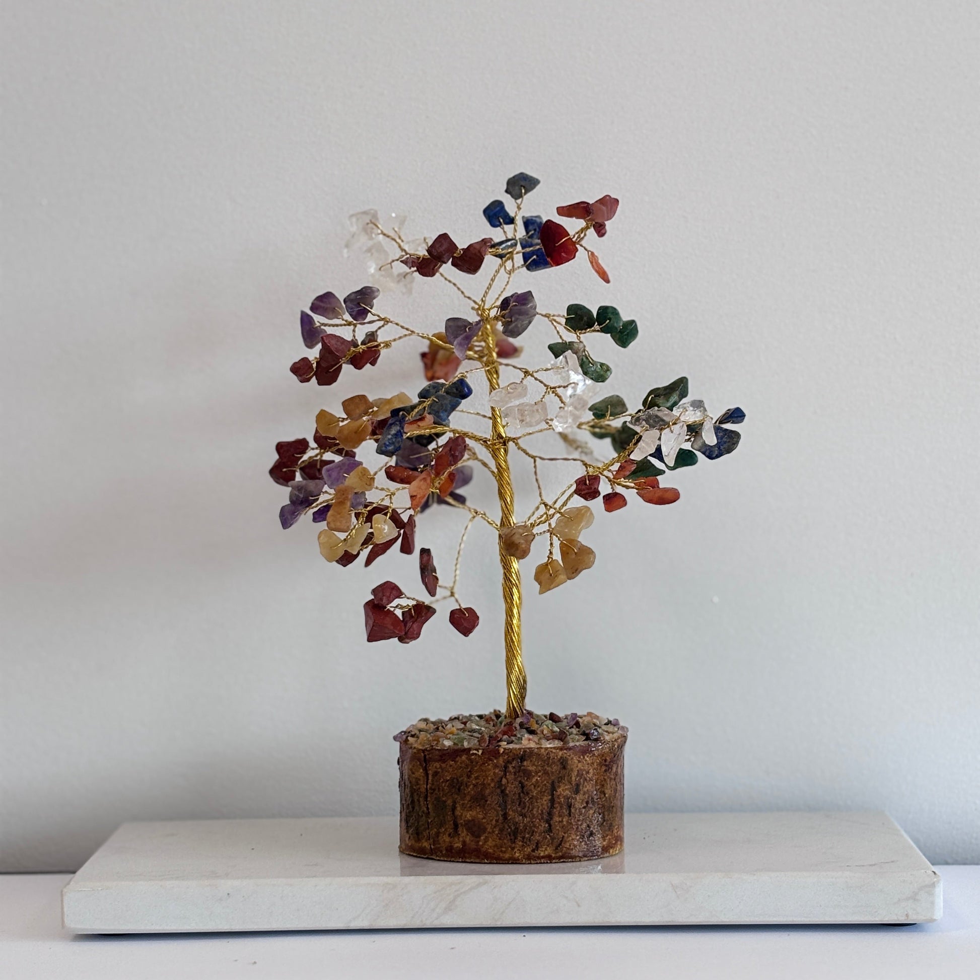 Chakra edelsteenboompje – kleurrijk kristalboompje voor balans van alle zeven chakra’s