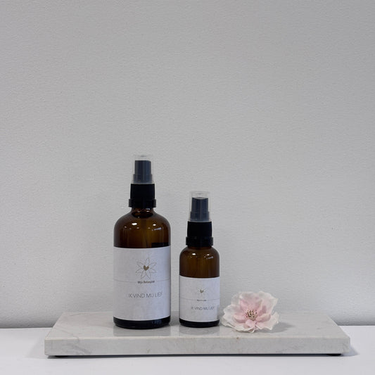 Ik vind mij lief – Auraspray van Tamara’s Relaxplek, natuurlijke spray met gember en rozenhout voor zelfliefde en zachtheid