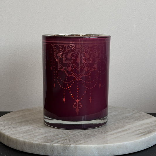 Windlicht mandala bordeaux